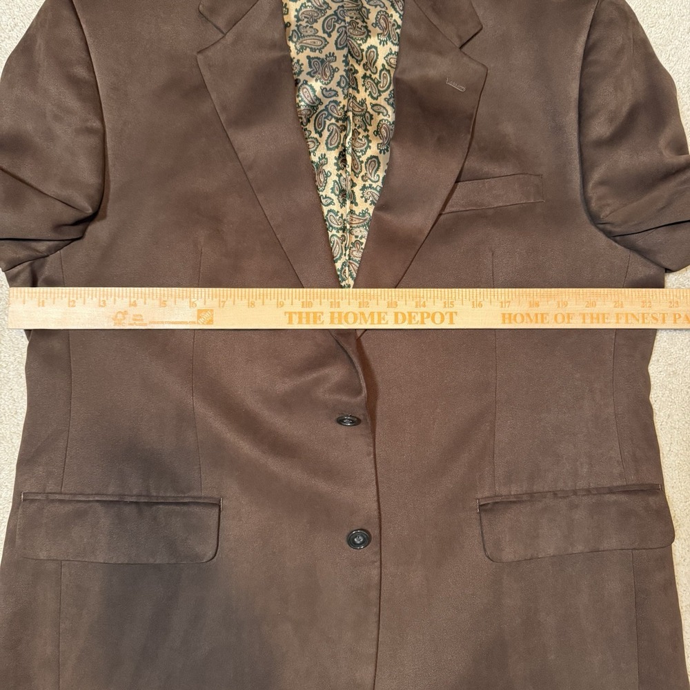 Lauren Ralph Lauren Blazer Men's‎ 43R Brown Suede Look Paisley Lining Sport Coat - Picture 9 of 10